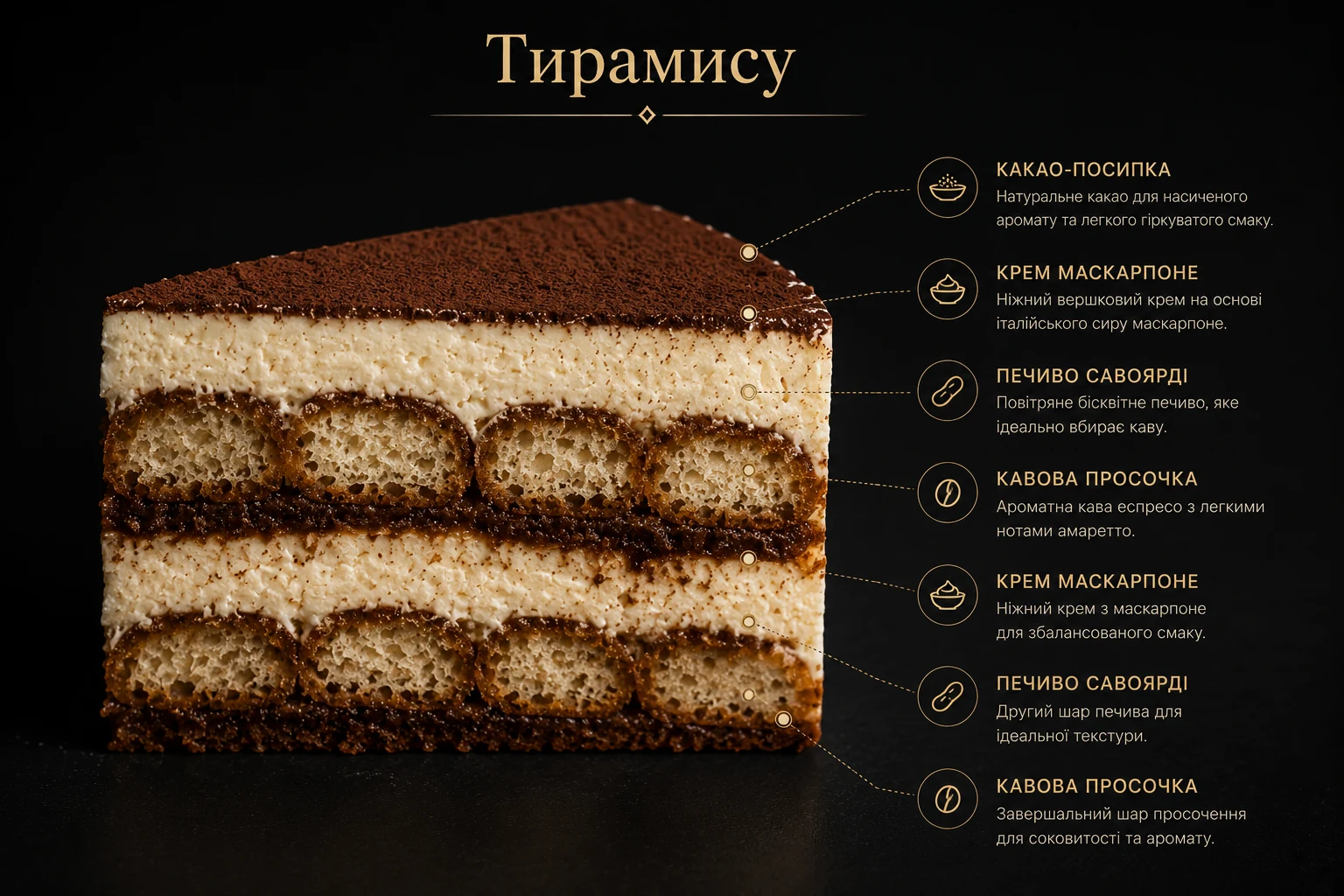 Тирамісу в розрізі